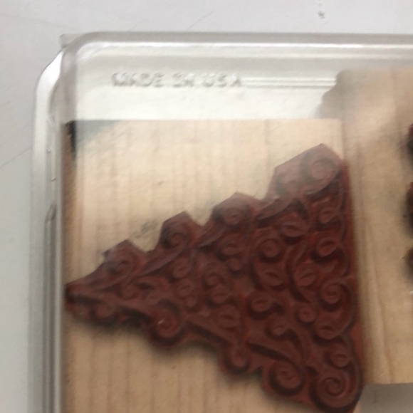 Stampin Up Stamps Two Step Curly Christmas 2001 8 Piece Mounted Stamp Set & Case - Picture 6 of 10